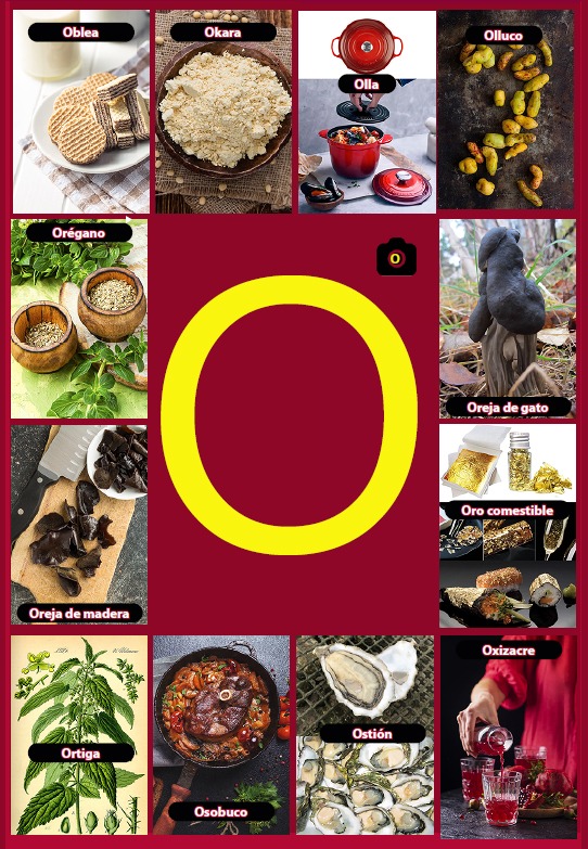 Glosario letra O del libro Gastronomía de la A a la Z - eBook interactivo Cooking Books, Diccionaro culinario y gastronómico