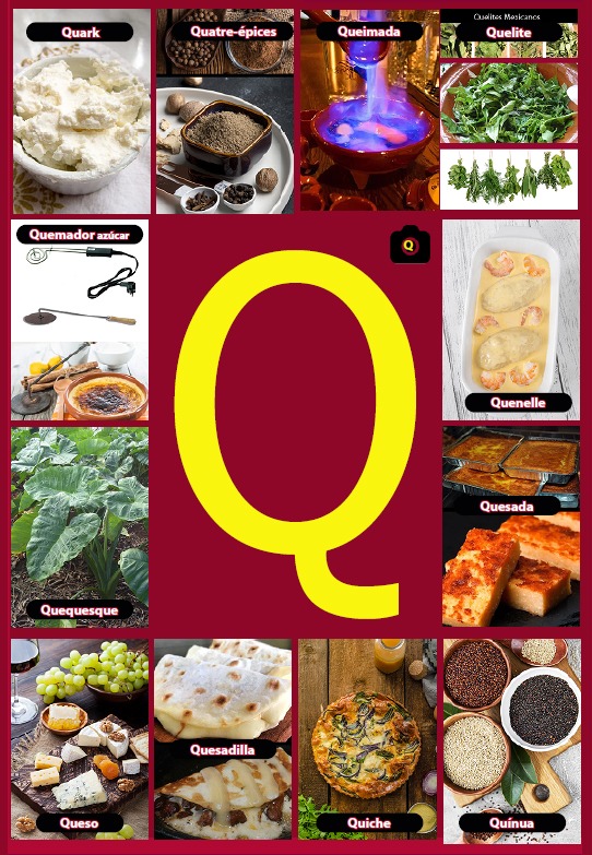 Glosario letra Q del libro Gastronomía de la A a la Z - eBook interactivo Cooking Books, Diccionaro culinario y gastronómico