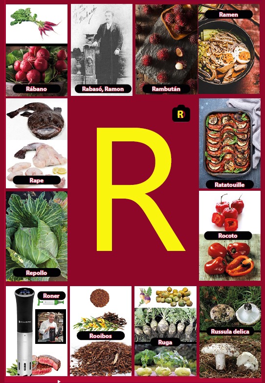 Glosario letra R del libro Gastronomía de la A a la Z - eBook interactivo Cooking Books, Diccionaro culinario y gastronómico