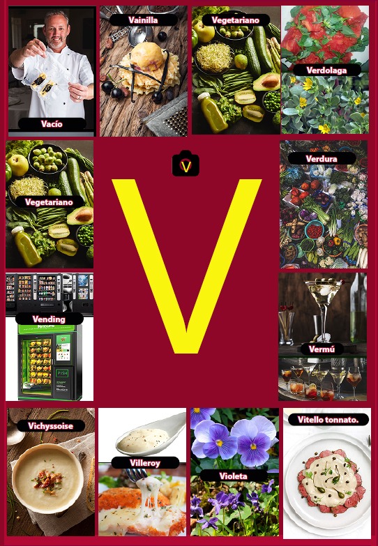 Glosario letra V del libro Gastronomía de la A a la Z - eBook interactivo Cooking Books, Diccionaro culinario y gastronómico
