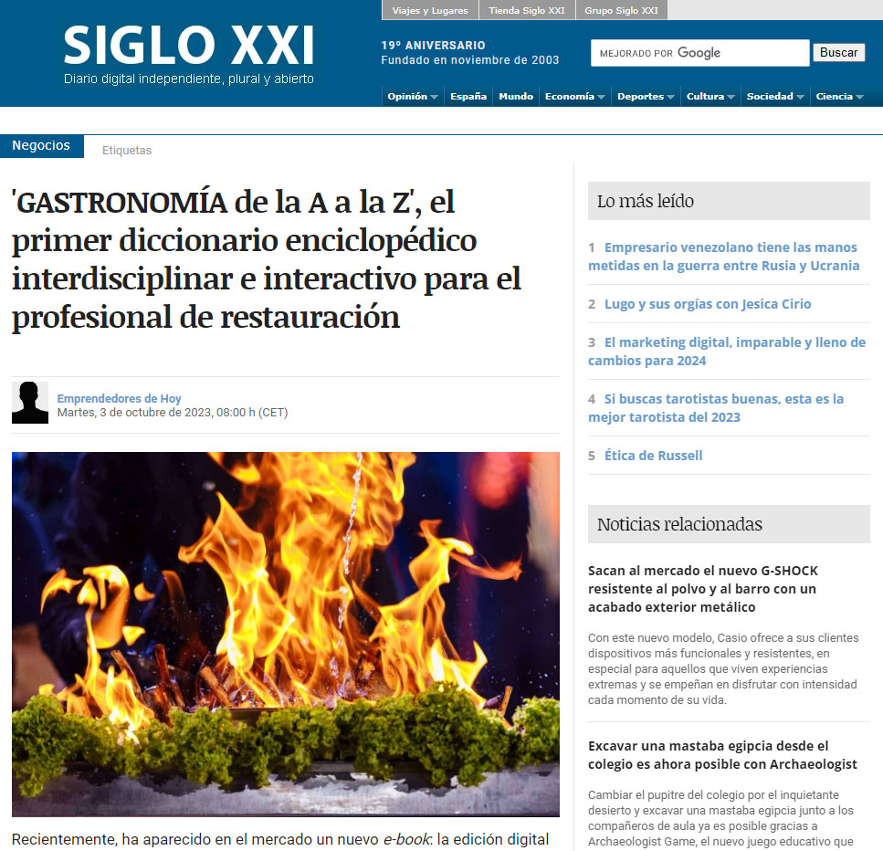 Artículo de Prensa SIGLO XXI - Octubre 2023