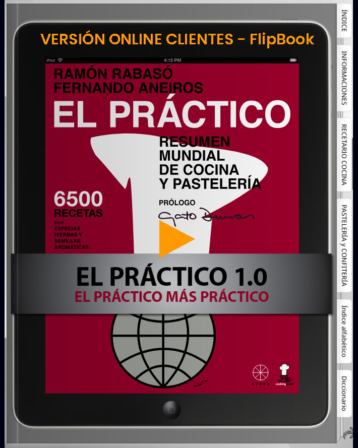 Acceso a versión ONLINE del Recetario de Cocina profesional "EL PRÁCTICO 6500 Recetas" - CHEF -CLUB Clientes Cooking Books