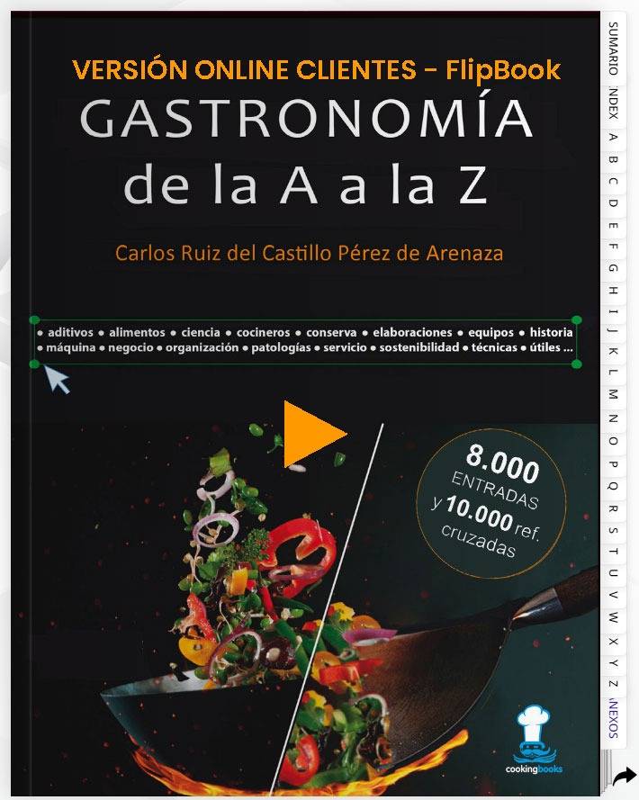 Acceso a versión ONLINE del Diccionario Enciclopédico de Cocina "GASTRONOMÍA de la A a la Z" - CHEF -CLUB Clientes Cooking Books