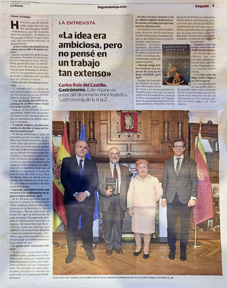 Diario La Rioja: Entrevista a Carlos Ruiz del Castillo del 18 de Octubre de 2025