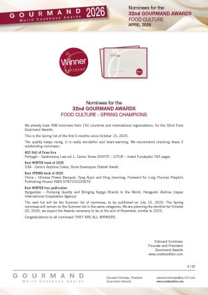 Foto PDF 32º Gourmand World Cookbook Awards 2026