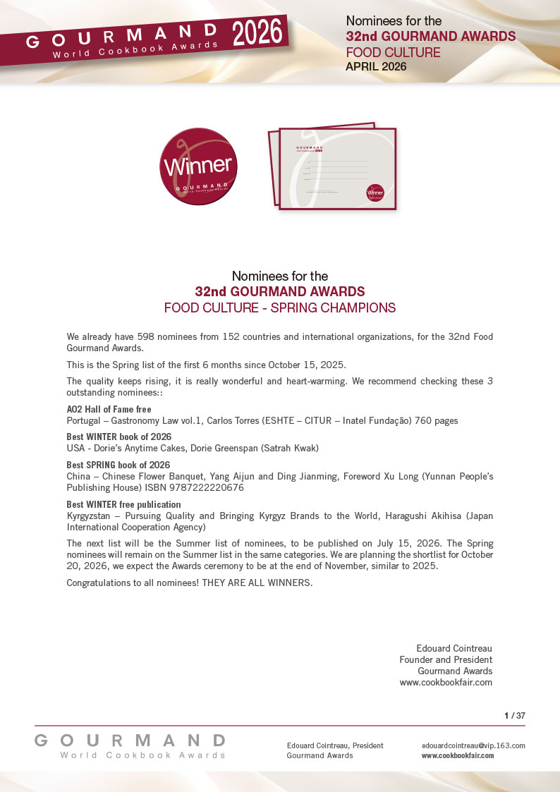Foto PDF 32º Gourmand World Cookbook Awards 2026